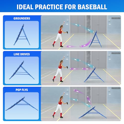 Volleyball Rebounder Net, Adjustable Pitchback Trainer for Backyard F7857