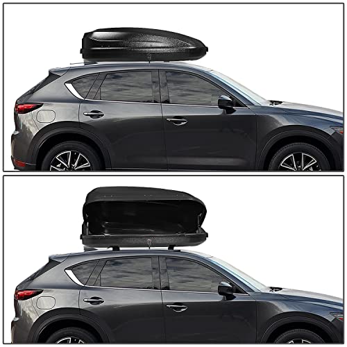DNA MOTORING Rooftop Cargo Box Lockable Car Top Storage Case 110 Lbs Textured Black P1853