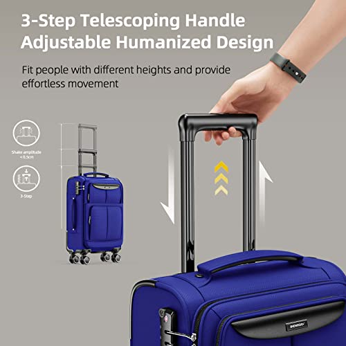 SHOWKOO Luggage Sets 3 Piece Softside Expandable Suitcase with Spinner Wheels TSA Lock K987