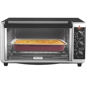 BLACK+DECKER 8 Slice Extra-Wide Stainless Steel Toaster Oven P334