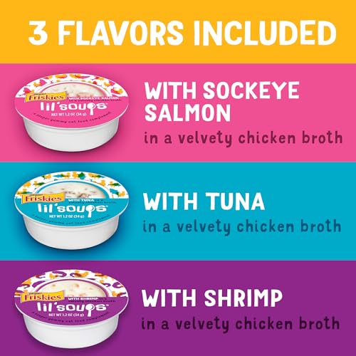 Purina Friskies Grain Free Lil' Soups Wet Cat Food Variety Pack, 30 Cups O934