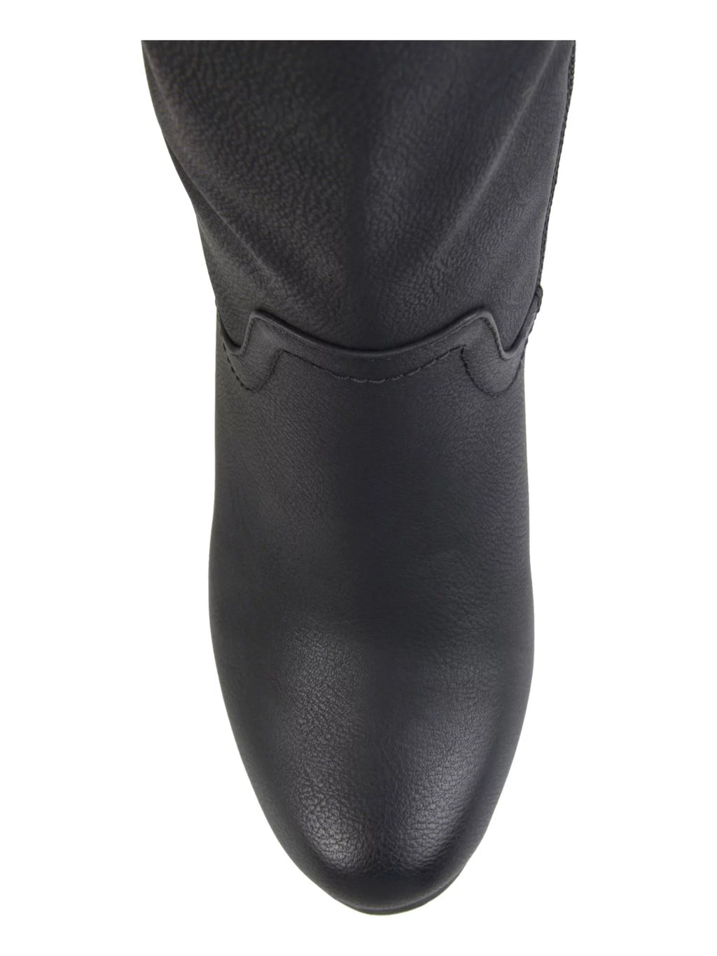 Journee Collection Langly Wedge Heel Knee High Boot Black Faux Leather O27985