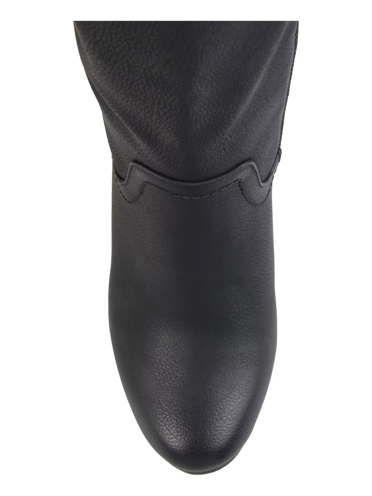 Journee Collection Langly Wedge Heel Knee High Boot Black Faux Leather O27985