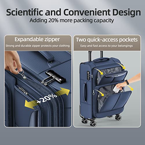 SHOWKOO Luggage Sets 3 Piece Softside Expandable Suitcase with Spinner Wheels TSA Lock K987