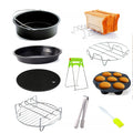 Air Fryer Accessories - 7 Inch Set of 10 Pcs Compatible for Ninja Foodi Cosori instant Pot, Fit 3.2 - 6.8QT Accessories for Air Fryer with Cake Pan, Pizza Pan, Air Fryer Liner (Set of 10)