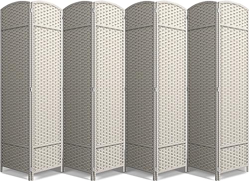 Sorbus 8-Panel Black Room Divider, 6 ft Tall Folding Privacy Screen T242