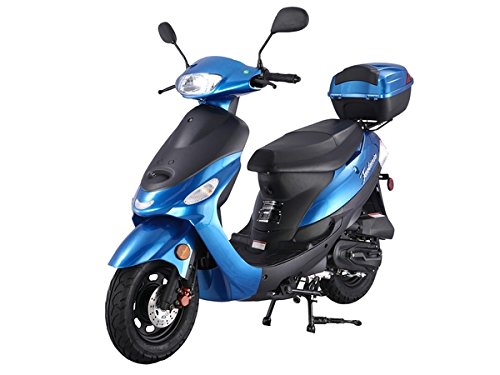 HHH Upgraded Street Moped 49cc/50cc Gas Scooter with Rear Storage Trunk (RED) V592