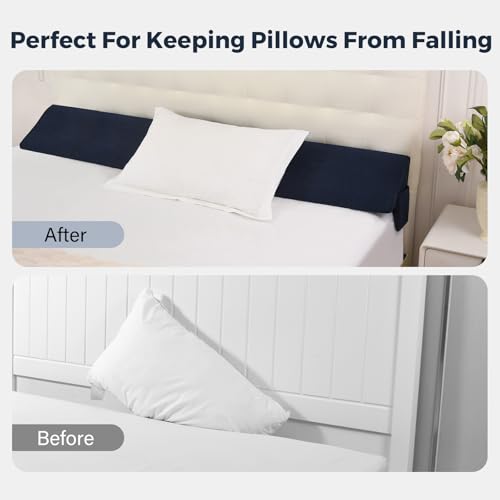 Vekkia King Bed Wedge Pillow for Headboard Mattress Gap Filler, Blue 76"x10"x6" C139495