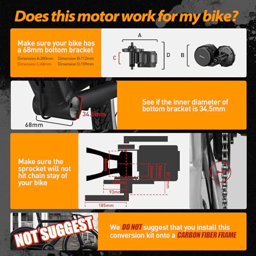 Bafang BBS-HD 48V 1000W Mid Drive Motor Conversion Kit T385