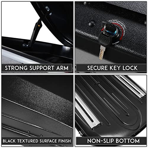 DNA MOTORING Rooftop Cargo Box Lockable Car Top Storage Case 110 Lbs Textured Black P1853
