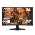 AOC 24G4 24" Gaming Monitor, Full HD 1920x1080 IPS Panel, 180Hz 1ms, 1x HDMI 2.0, 1x Display Port, Adaptive-Sync, Audio Earphone Out, Console Gaming Ready, 3-Year Zero-Bright-Dot