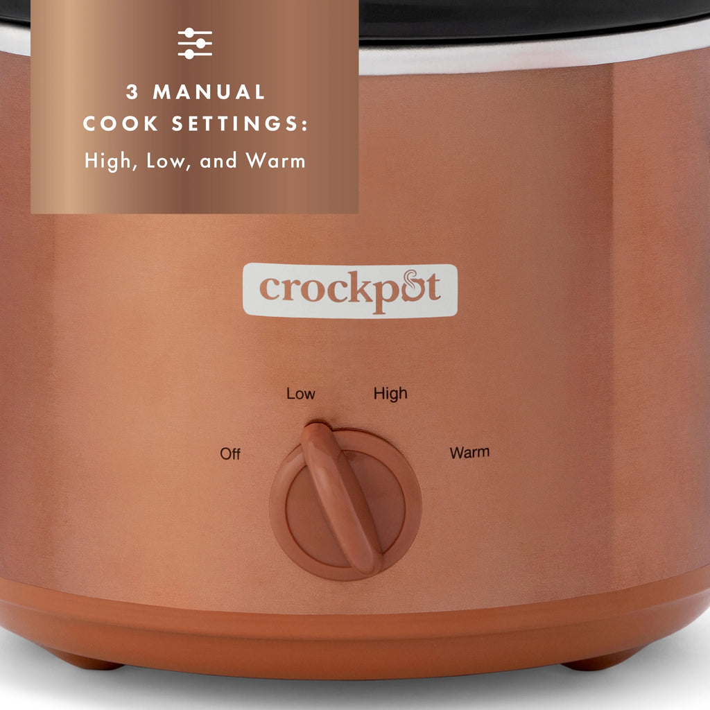 Crockpot Design Series 3-Quart Manual Slow Cooker, Copper M46686