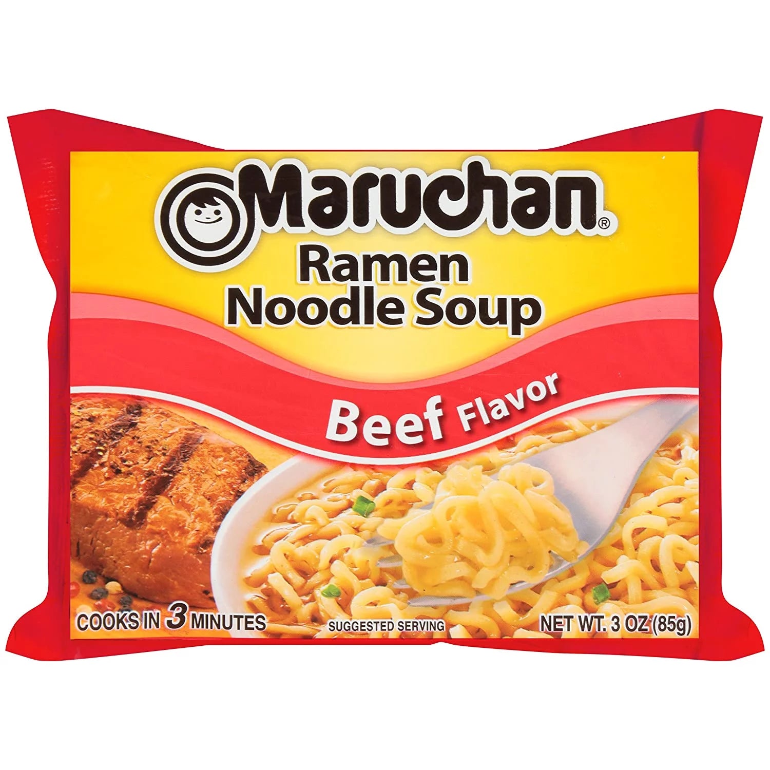 Maruchan Ramen Beef and Roast Beef Noodles Variety Pack, 3 oz, 24 Ct F363154