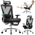 COMHOMA Ergonomic Big and Tall Gaming Chair 350 LBS with Lumbar Support, Black O381