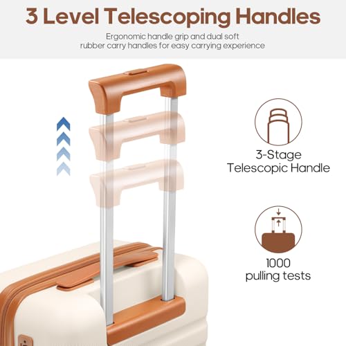 Luggage Sets 3 Piece, Carry On 20 Inch Hardside Suitcase with Spinner Wheels and TSA Lock J67858