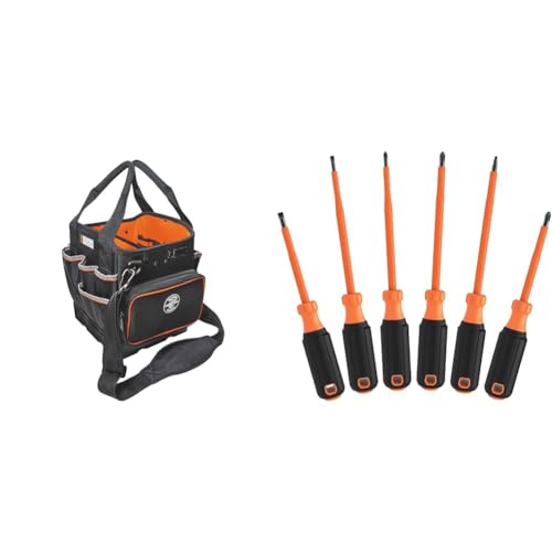 Klein Tools 55419SP-14 Tool Bag with Shoulder Strap, 14 Pockets O8402