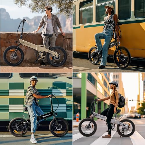 isinwheel U1 Folding Electric Bike, 500W Motor, 20 mph, Black O499