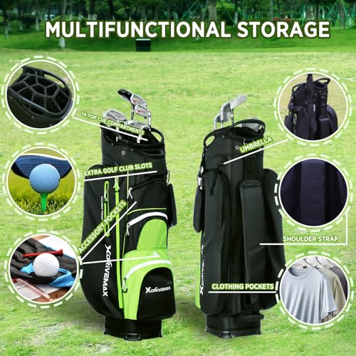 Golf Bag Stand & Cart Bag for Men Women Lightweight with Rain Cover H8950