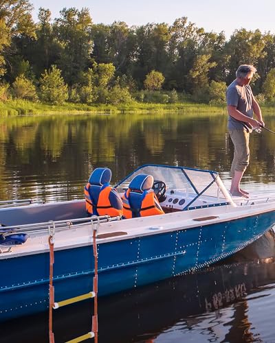 CO-Z 3 Step Removable Dock Ladder for Pontoon Boat, Aluminum Swim Ladder with Nonslip Tread O80708
