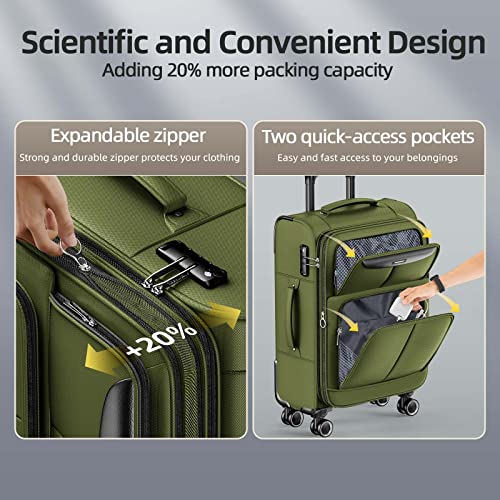 SHOWKOO Luggage Sets 3 Piece Softside Expandable Suitcase with Spinner Wheels TSA Lock K987