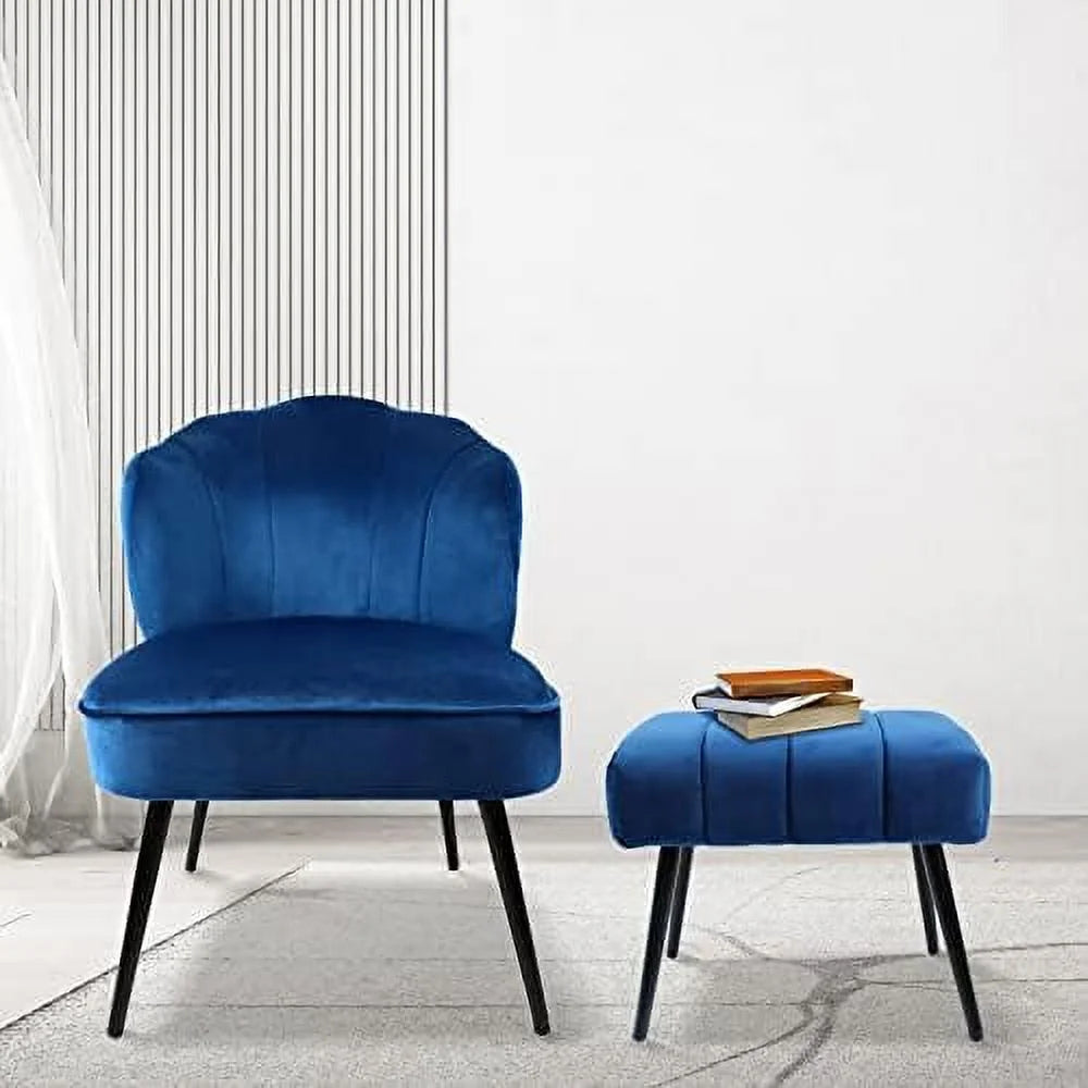 YZboomLife Velvet Accent Chair Set of 2 Tufted Wingback with Metal Legs D24143