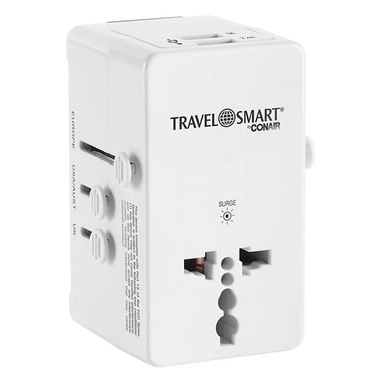Conair Travel Smart TS240AP All In One Adapter with 2 Outlets & 2 USB Ports M420