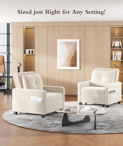 3 in 1 Convertible Sleeper Chair Sofa Bed with Adjustable Backrest, Blue M92497