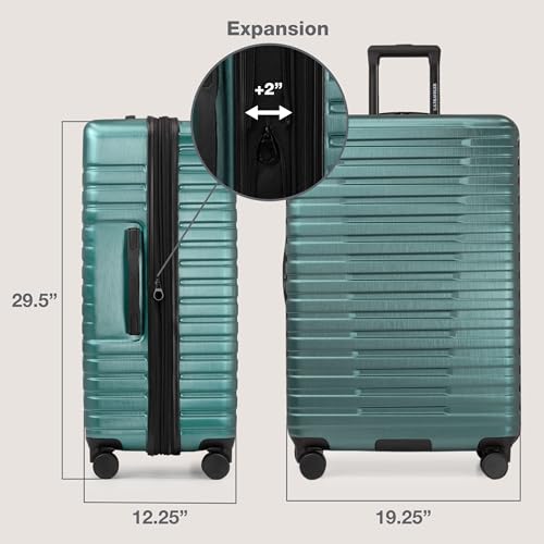 U.S. Traveler Boren Polycarbonate Hardside Carry-on Suitcase with 8 Spinner Wheels, Teal, 22-Inch S2578
