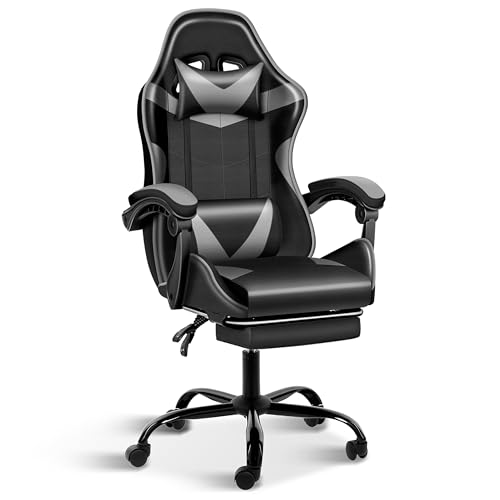 Gaming Chair with Footrest, Lumbar Support, Red/Black M9231