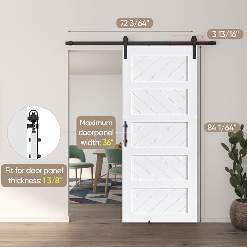 JUBEST 36" x 84" Sliding Barn Door Kit with Hardware, Black R91690