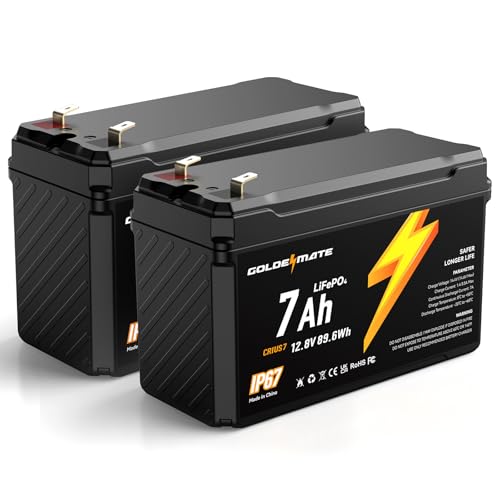 12V 7Ah LiFePO4 Deep Cycle Battery with Built-in BMS, IP67 Waterproof R689