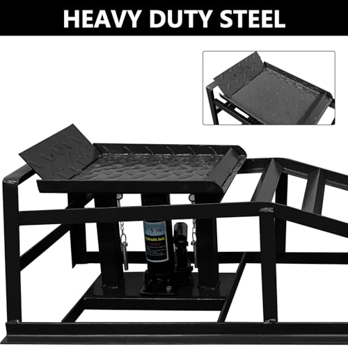 Hydraulic Car Ramps 2 Pcs 11000lbs with Support Jack J180