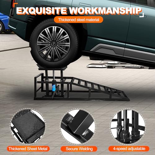 2 Pack Hydraulic Car Ramps 11050LBS High Lift 9"-14.2" Heavy Duty Steel M6524