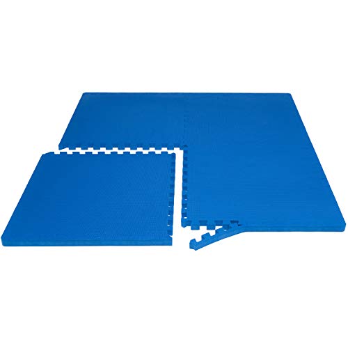ProsourceFit Extra Thick Puzzle Exercise Mat, EVA Foam Interlocking Tiles, Black, 3/4 inch, 24 Tiles Y76691