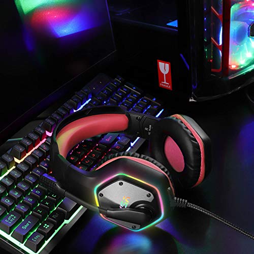 EKSA E1000 Gaming Headset with Noise Canceling Mic, 7.1 Surround Sound, Blue A702814