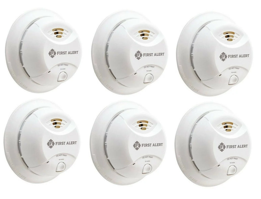 First Alert Smoke Alarm SA350B Lithium Battery Ionization Smoke Alarm 10-Year Sealed Tamper-Proof Battery  6 PACK - 0827-SA340CN SA340CN
