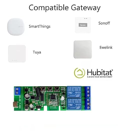 Zigbee 4CH DC7-32V USB Relay Smart Switch Module, Tuya APP Remote Control V113