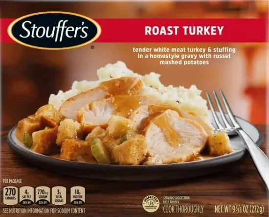 Stouffer's Variety Pack Classic Ketchup Glazed Meatloaf & Roast Turkey Frozen Meals, 8 Count B28349