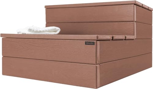 Hot Tub Steps - Wood-Looking Plastic, Waterproof, Gray Non-Slip P3707