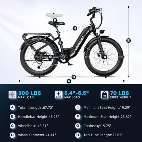 1500W Electric Bike for Adults, 48V 20AH Removable Battery Step-Thru, 24" Fat Tire Y988340
