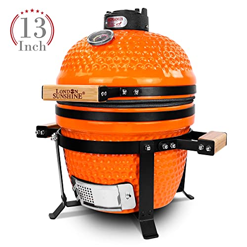 Ceramic BBQ Charcoal Kamado Grill 13 Inch Portable Tabletop Red Y244