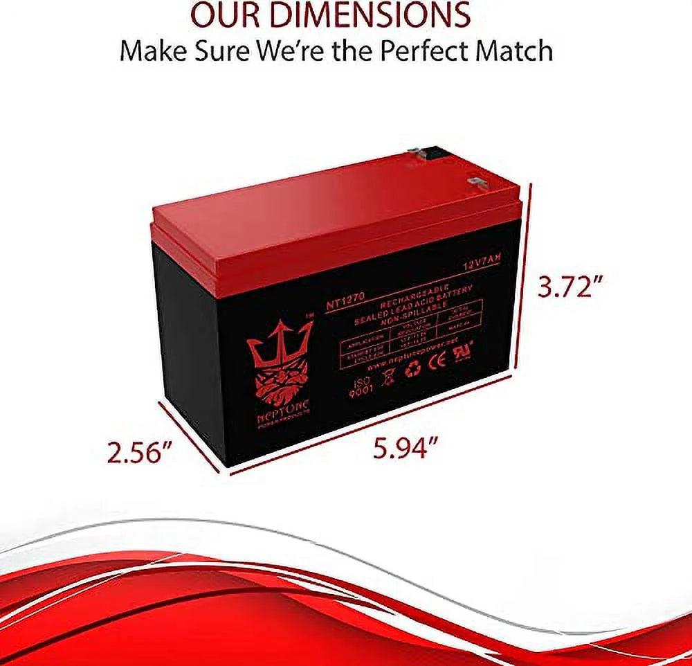 Neptune Replacement Razor MX350/ZR350 Battery 12V 7AH 2 Pack U609