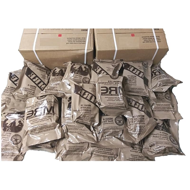 MRE Meals Ready to Eat A and B Bundle Cases, US Military Surplus Emergency Food O1646