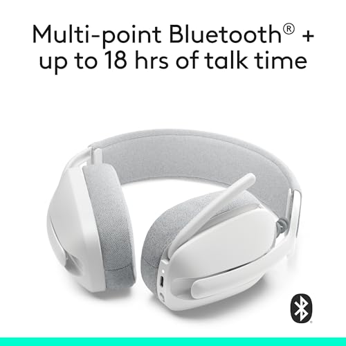 Logitech Zone Vibe 100 Wireless Over Ear Headset with Noise Canceling Microphone, Off White A852