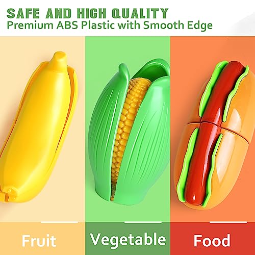 Play Food Set for Kids Kitchen, Pretend Toy with 2 Baskets J150