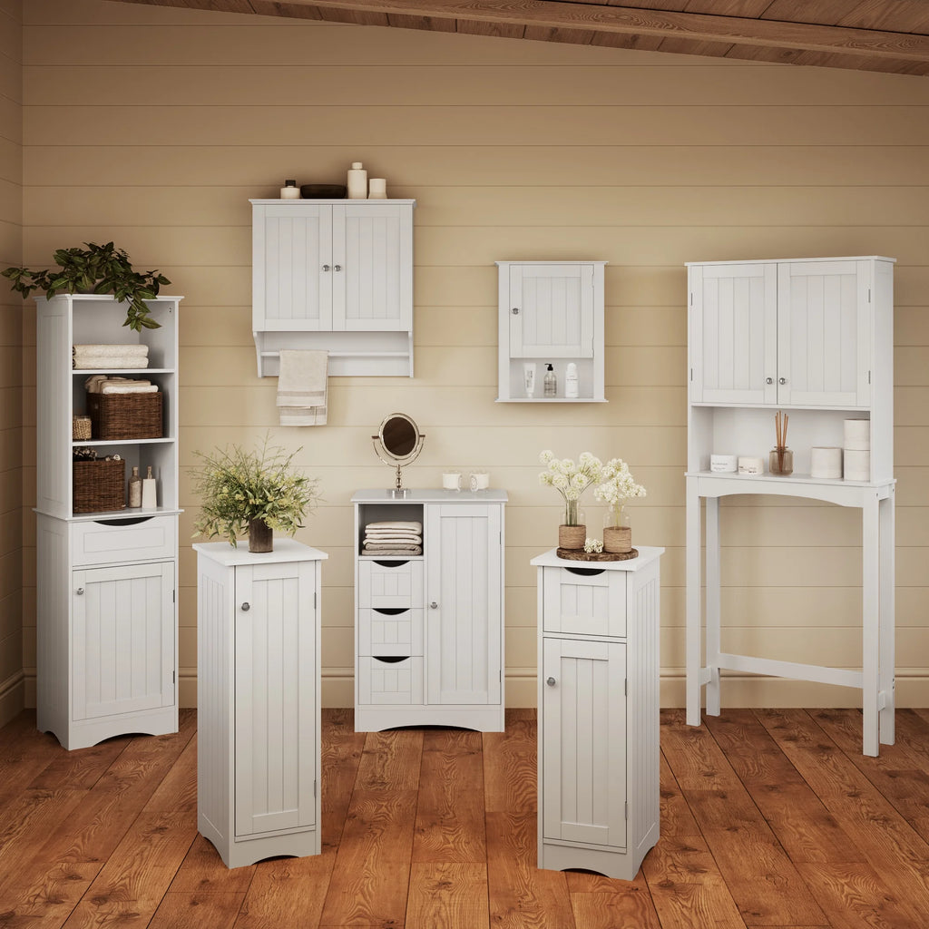 Ashland Slim Cabinet with Drawer, White W947