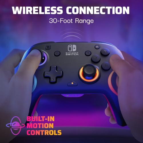 PDP Afterglow Wave Wireless RGB Gaming Controller for Nintendo Switch, Black I1528