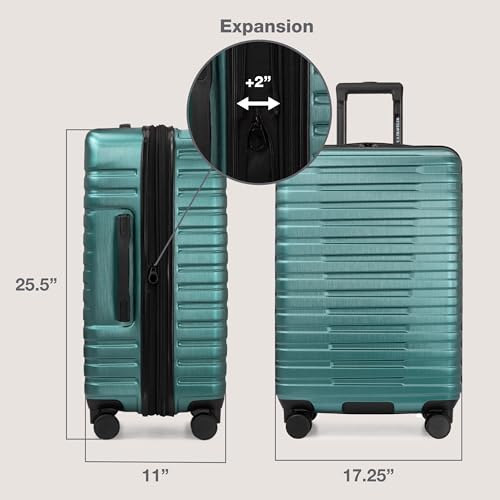 U.S. Traveler Boren Polycarbonate Hardside Carry-on Suitcase with 8 Spinner Wheels, Teal, 22-Inch S2578
