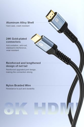Fiber Optic HDMI Cable 50ft, 8K HDMI 2.1, 48Gbps Y627149