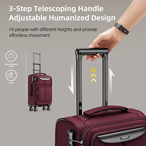 SHOWKOO Luggage Sets 3 Piece Softside Expandable Suitcase with Spinner Wheels TSA Lock K987